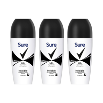 Sure Roll On Anti Perspirant Invisible Pure For Women 48 Hour 50ml - Pack of 3