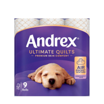 Andrex Supreme Quilts Toilet Tissue - 9 Luxury Rolls