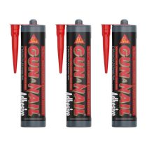 Everbuild Gun A Nail High Strength Building Adhesive White 295 ml - Pack of 3