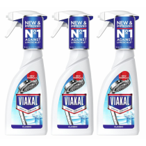 Viakal Classic Limescale Remover Spray 500ml bottle on a clean bathroom surface
