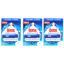 Duck Fresh Discs Holder Starter Pack Toilet Cleaner 1 Holder 6 Discs - Pack of 3