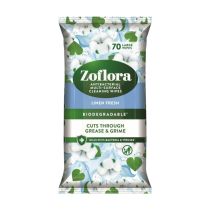 Zoflora Biodegradable Linen Fresh Multi-Surface Disinfectant Wipes 70