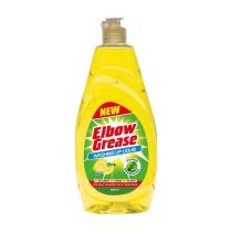 Elbow Grease Lemon Washing Up Liquid 600ml bottle beside a kitchen sink
