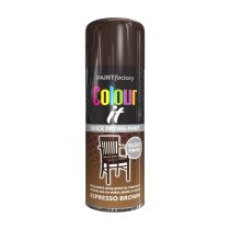 Paint Factory Colour It Quick Drying Paint Gloss Finish Espresso Brown 400ML
