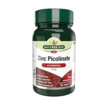 Natures Aid Zinc Picolinate Elemental 15mg 30 Tablets