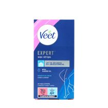 Veet Expert Wax Strips Almond Oil Sensitive Skin Legs & Body 20 Strips + 2 Wipes