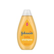 Johnson's Baby Bath 300ml hypoallergenic tear-free formula for newborn daily cleansingJohnson's Baby Shampoo 500ml bottle on a clean bathroom shelf
