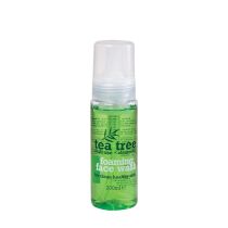 Tea Tree Foaming Face Wash 200ml bottle on a clean bathroom shelf
