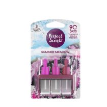 Perfect Scents Summer Meadow air freshener refills pack of 3 × 20ml bottles on white background
