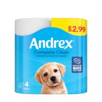 Andrex Complete Clean Toilet Paper Roll 4 Rolls