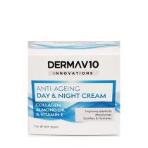 Derma V10 Day & Night Cream Anti-Ageing Collagen Almond Oil & Vitamin E 50ml