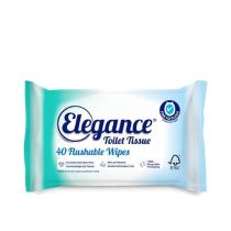 Elegance Flushable Wipes with Aloe Vera Fine to Flush pack of 40 wipes
