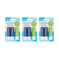 Derma Intensive Lip Balm Mega Value Pack for Hydrated Lips 3 Balms