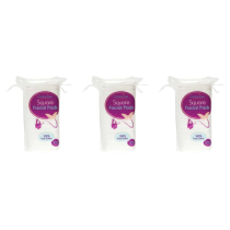 Cotton Tree Square Facial Pads 100% Pure Cotton 40 Pads for Gentle Care - Pack of 3