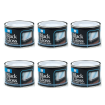 151 Coatings Black Gloss Non-Drip Paint Tin 180ML - Pack of 6