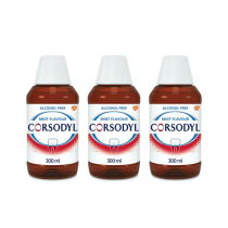Corsodyl Mint Mouthwash Alcohol-Free Bottle 300ml  - Pack of 3