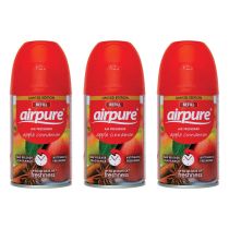 Airpure Automatic Air Freshener Refill Apple Cinnamon 250ml - Pack of 3