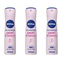 Nivea Pearl and Beauty Deodorant 150ml - Pack of 3