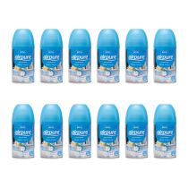 Airpure Automatic Air Freshener Refill Fresh Linen 250ml can on a living room shelf
