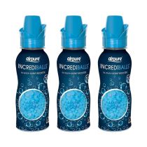 Airpure Incrediballs In-Wash Scent Booster Linen container for 10 washes on a laundry shelf
