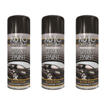 Auto Extreme All Purpose Professional Spray Paint Black Satin 400ml - Pack of 3