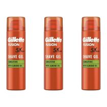 Gillette Fusion 5 Ultra Sensitive Mens Shaving Gel 200ml - Pack of 3