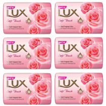 Lux Soft Touch French Rose & Almond oil Soap Bar - Pack of 6