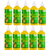 Everbuild 502 All Purpose Weatherproof Wood Adhesive Bottle 500ml - Pack of 10