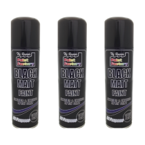Paint Factory Black Matt Interior & Exterior Spray Paint 250ML - Pack of 3