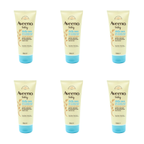 Aveeno Baby Daily Care Hair and Body Wash 100ml bottle on a clean bathroom shelf
