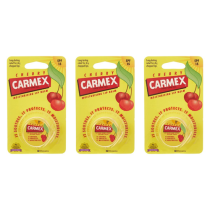 Carmex Cherry Long-Lasting Moisturising Lip Balm Pot SPF 15 7.5g - Pack of 3