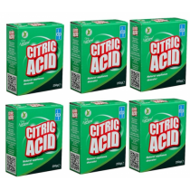 Dri-Pak Citric Acid for Cleaning 250g pack on a kitchen counter next to a kettle
