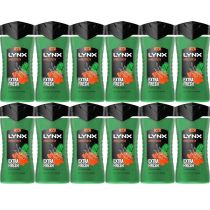 Lynx 3-in-1 Body, Face & Hair Wash Jungle Fresh Shower Gel 225ml - Pack of 12