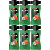 Lynx 3-in-1 Body, Face & Hair Wash Jungle Fresh Shower Gel 225ml - Pack of 6