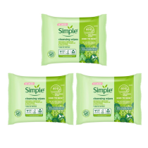 Simple Biodegradable Cleansing Face Wipes 25 Wipes - Pack of 3