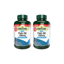 Natures Aid Fish Oil 1000mg Omega-3 Supplement 120 Softgels - Pack of 2