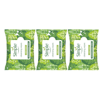 Simple Kind to Skin Cleansing Wipes for sensitive skin 20 Wipes - Pack of 3