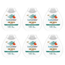 Baby Dove Sensitive Moisture Fragrance Free Lotion 200ml bottle on a nursery shelf
