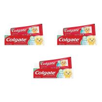Colgate Baby Strawberry Toothpaste 0-2 Years 50ml tube on a bathroom shelf
