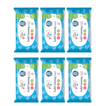 Little Heroes Toilet Training Flushable Baby Wipes 40 Wipes - Pack of 6