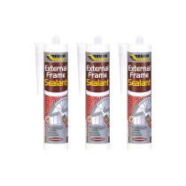 Everbuild External Frame Sealant Stone Flexible Mould Resistant 290ml - Pack of 3
