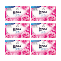 Lenor Tumble Dryer Sheets with Pink Blossom Scent 34 Sheets - Pack of 6
