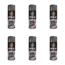 Paint Factory Metallic Gunmetal Grey Spray Paint 400ml - Pack of 6