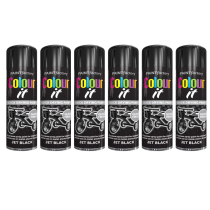 Paint Factory Colour It Quick Drying Paint Jet Black Gloss Finish 250ML - Pack of 6