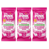 The Pink Stuff Multi-Purpose Cleaning Wipes, 72 Biodegradable Wipes - Pack of 3
