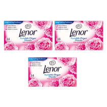 Lenor Tumble Dryer Sheets with Pink Blossom Scent 34 Sheets - Pack of 3