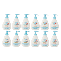 Baby Dove Sensitive Head to Toe Wash Moisture 200ml bottle beside a baby bath
