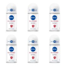 Nivea Dry Comfort Antiperspirant Women's Roll on 50 ML - Pack of 6