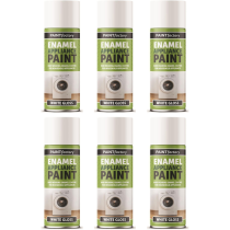 Paint Factory Enamel Appliance Spray Paint Gloss White 400 ML - Pack of 6