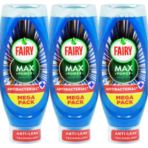 Fairy Max Power Eucalyptus Antibacterial Mega Pack Washing Up Liquid 730ML - Pack of 3